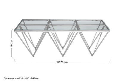 Allure silver six pincer legs coffee table, additional view