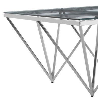Allure silver six pincer legs coffee table, close up view 1