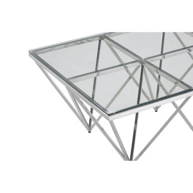 Allure silver six pincer legs coffee table, close up view 2