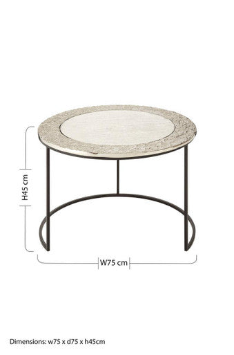 Akola antiqued glass nesting coffee tables, additional view