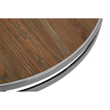 Richmond natural wood silver base round coffee table, base detail