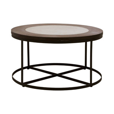 Vasco white marble black base coffee table, base detail