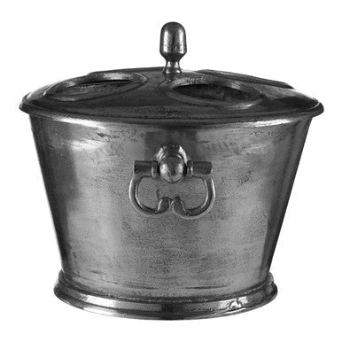 Antique Silver 4-Bottle Wine Cooler, Rustic
