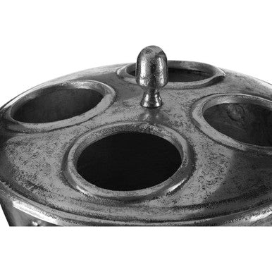Antique Silver 4-Bottle Wine Cooler, Rustic