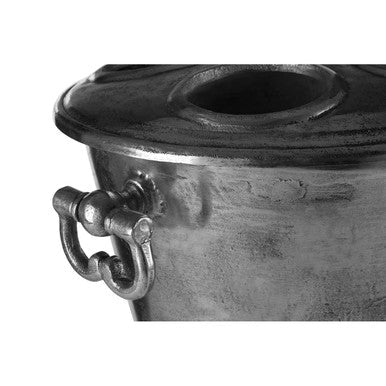 Antique Silver 4-Bottle Wine Cooler, Rustic