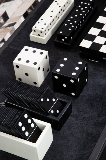 Churchill Games Black Domino Set With Black Dominoes