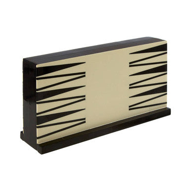 Churchill Games Black And White Foldable Backgammon Set