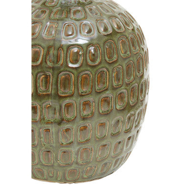 Yana Large Green Textured Ceramic Vase, 20 cm