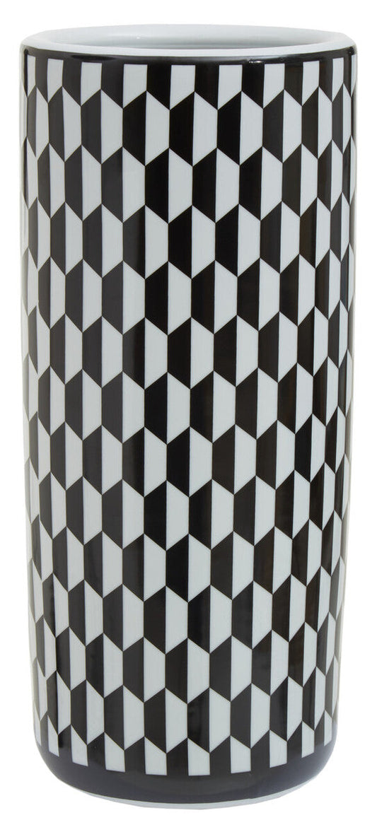 Marlo Black and White Geometric Print Ceramic Umbrella Stand