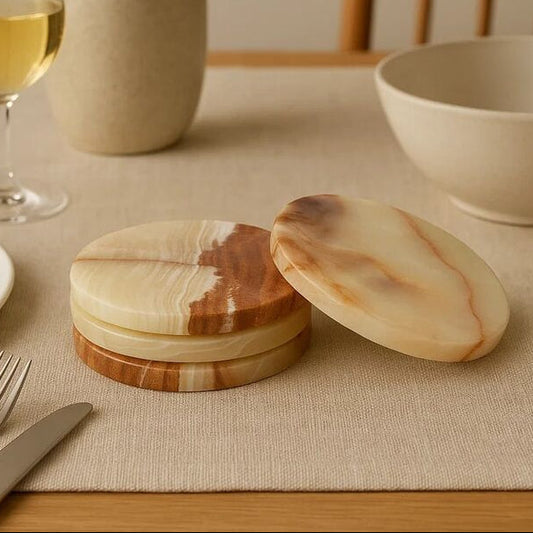 Set of Four Onyx Coasters | Oleena