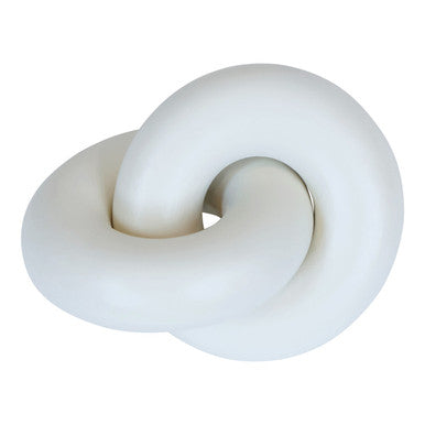 Cato Small White Wood Knot Ornament