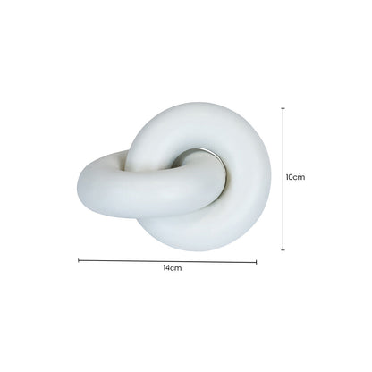 Cato Small White Wood Knot Ornament