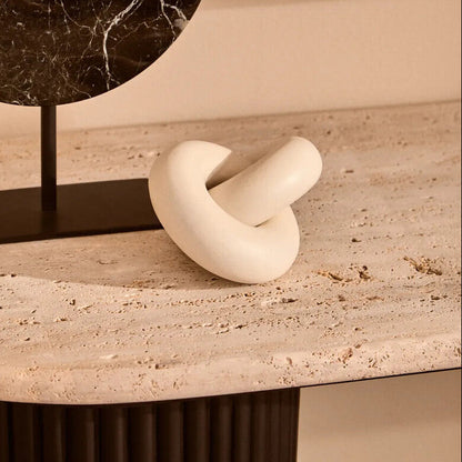 Cato Small White Wood Knot Ornament