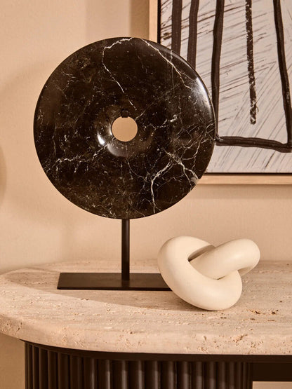 Cato Small White Wood Knot Ornament