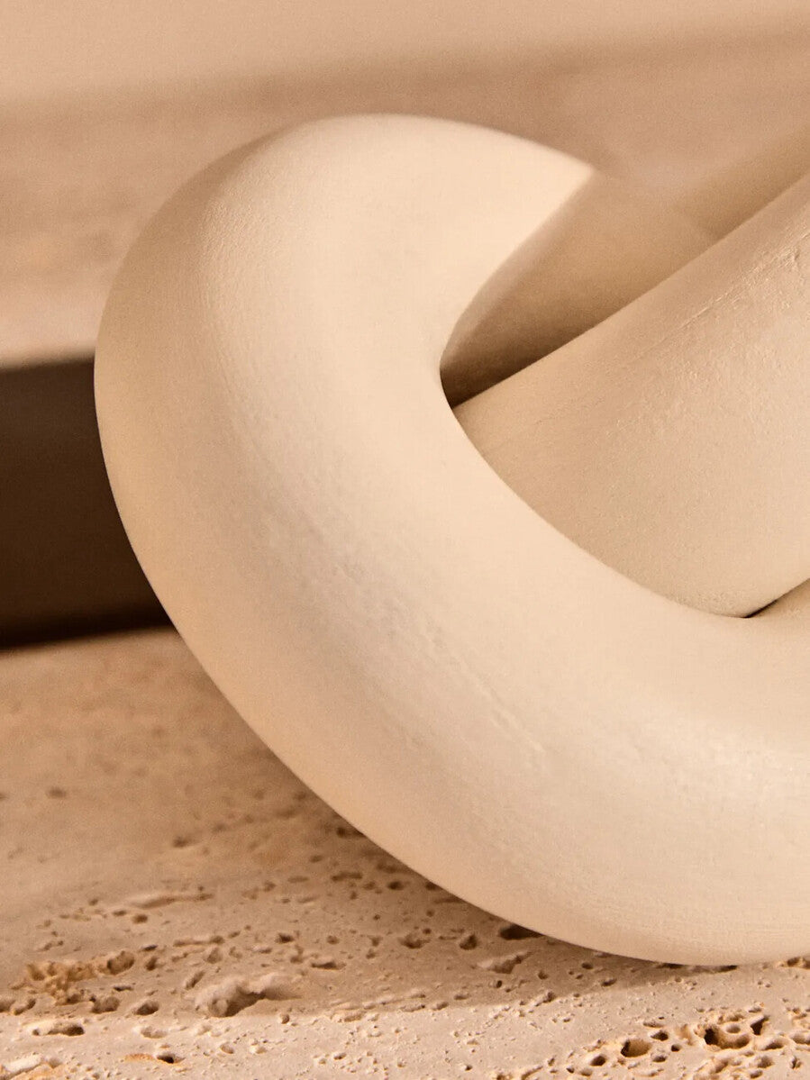 Cato Small White Wood Knot Ornament