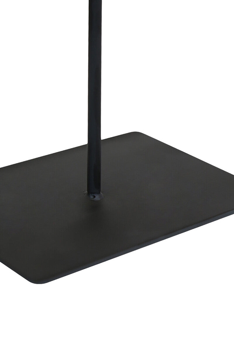 Tibor Ridged Travertine Disc Sculpture with Black Metal Base
