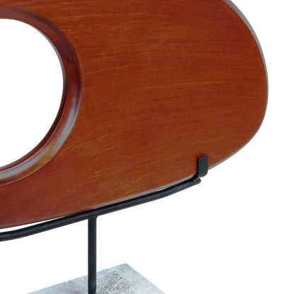 Westo Natural Wood Horizontal Sculpture with Travertine Base