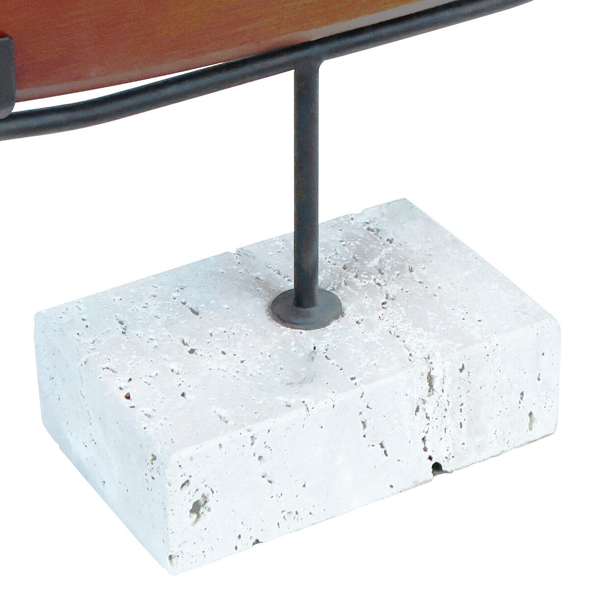 Westo Natural Wood Horizontal Sculpture with Travertine Base