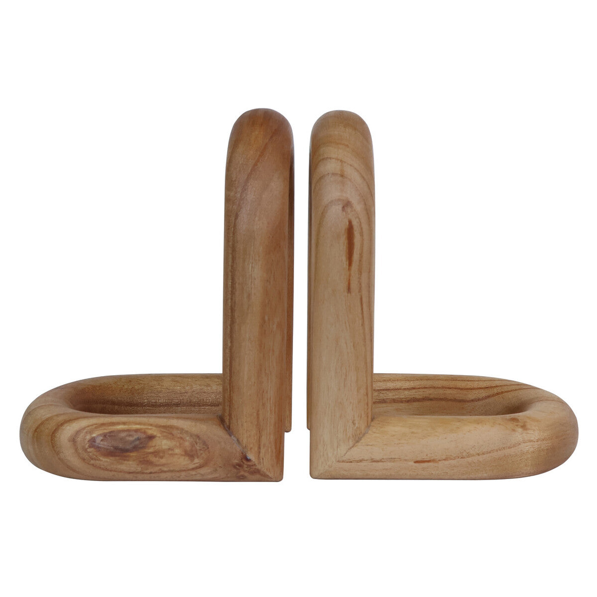 Arlo Natural Oak Wood Bookends, Set of 2