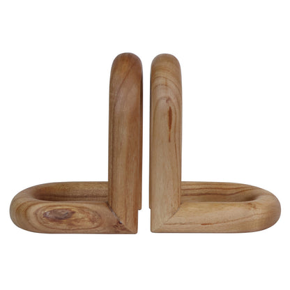 Arlo Natural Oak Wood Bookends, Set of 2