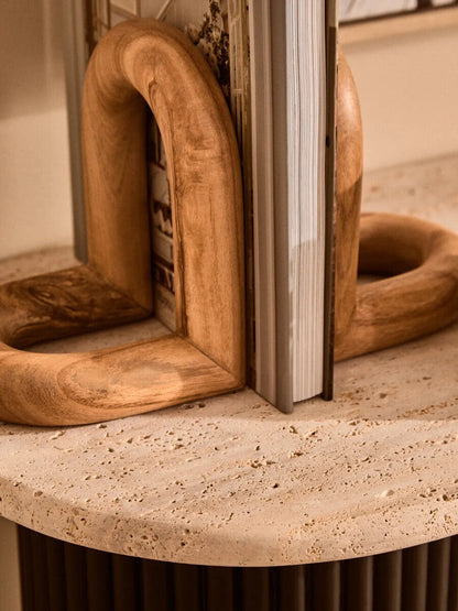 Arlo Natural Oak Wood Bookends, Set of 2