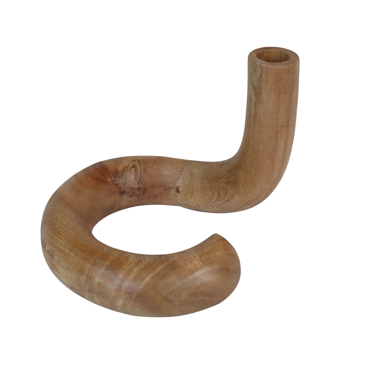 Arlo Natural Wood Curved Candle Holder