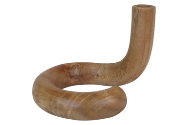 Arlo Natural Wood Curved Candle Holder