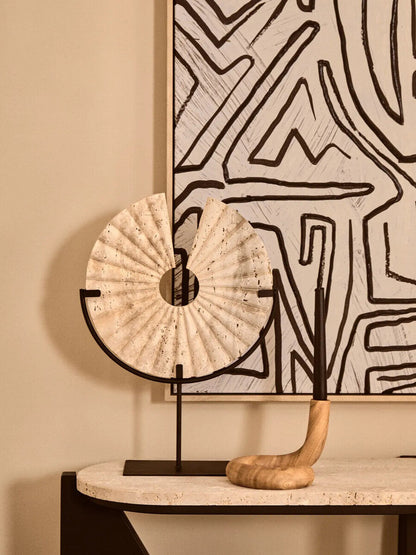 Arlo Natural Wood Curved Candle Holder