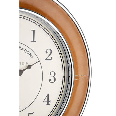 Churchill Tan Genuine Leather Small Wall Clock