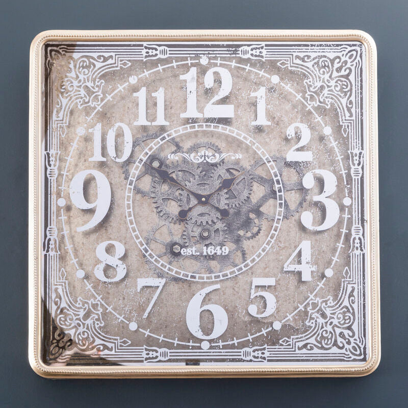Carlin Antique Gold Square Wall Clock