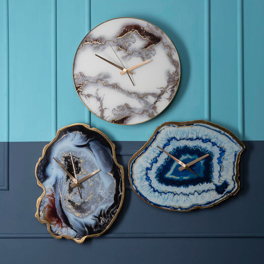Celina Multicolour Agate Effect Wall Clock