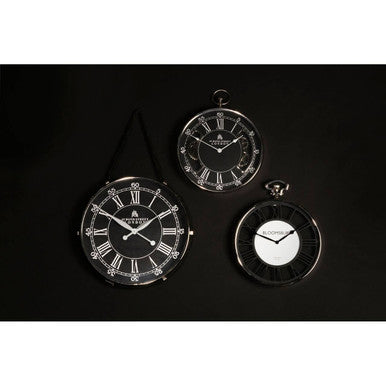 Mateo Nickel Finish Pocket Style Wall Clock