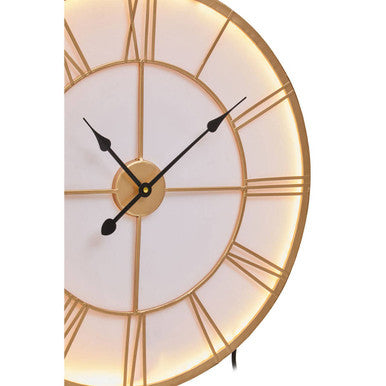 Genova Small Gold And White LED Wall Clock