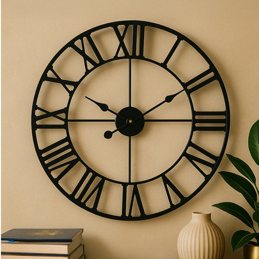 Genova Black Metal Wall Clock