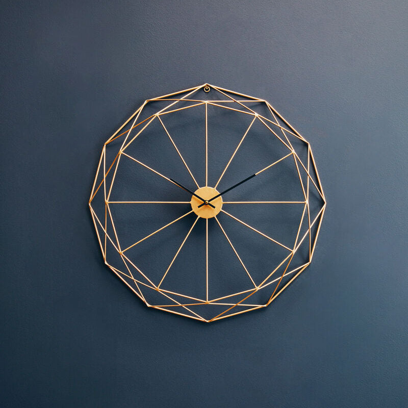Genova Geometric Gold Metal Wall Clock