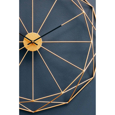 Genova Geometric Gold Metal Wall Clock