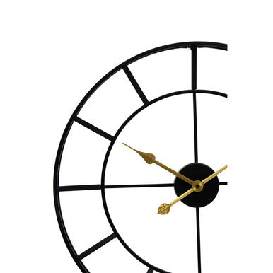 Kent Large Black Finish Metal Wall Clock