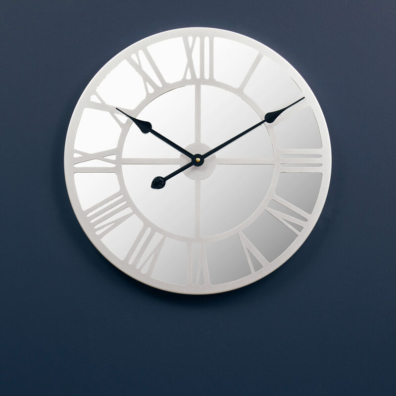 Kent Silver Mirrored Wall Clock