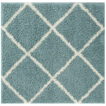 Moroccan Duck Egg Blue Shaggy Rug | 550