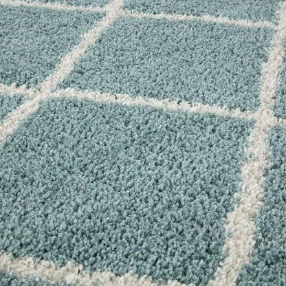 Moroccan Duck Egg Blue Shaggy Rug | 550
