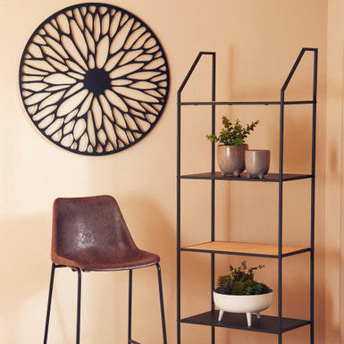 Trento Small Black Frame Floral Design Wall Art