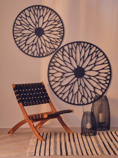 Trento Medium Black Frame Floral Design Wall Art