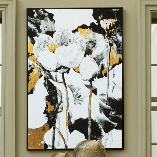 Astratto Floral and Metallic Wall Art