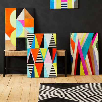 Safira Genuine Leather Striped Wall Art
