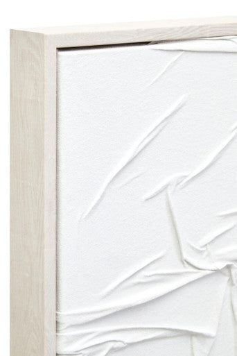 Astratto White Hand Painted Sculptural Fabric Wall Art