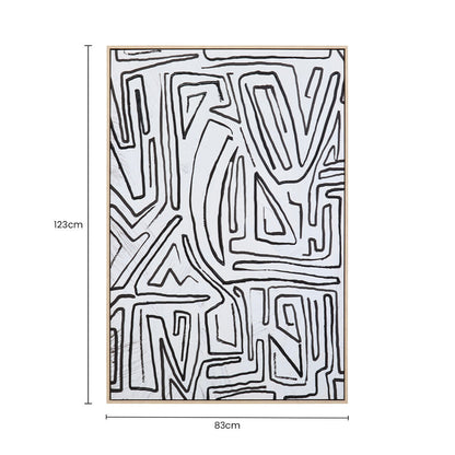 Astratto Abstract Black and Cream Textured Wall Art