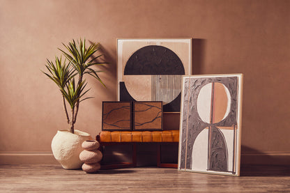 Astratto Set Of 2 Brown and Black Textured Wall Art
