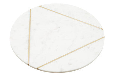 Omari White Marble and Gold Cake Stand