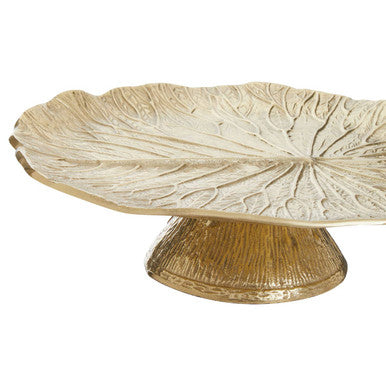 Salma Gold Finish Lotus Leaf Cake Stand