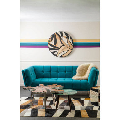 Surak teak wood star top coffee table, styled living room 1